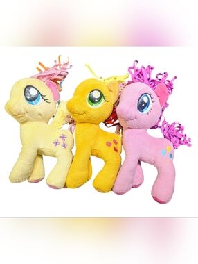 🦄 My Little Pony Plush Bundle (Fluttershy, Pinkie Pie, Applejack)